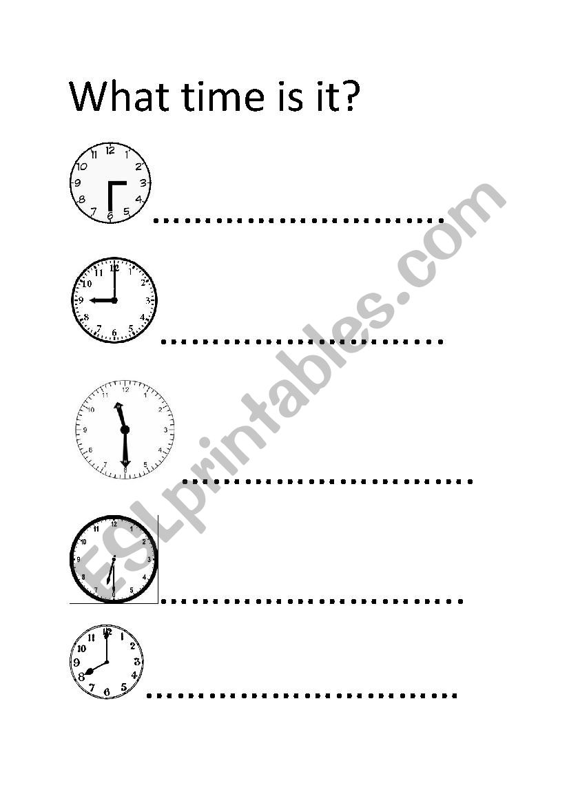 What time is it? worksheet