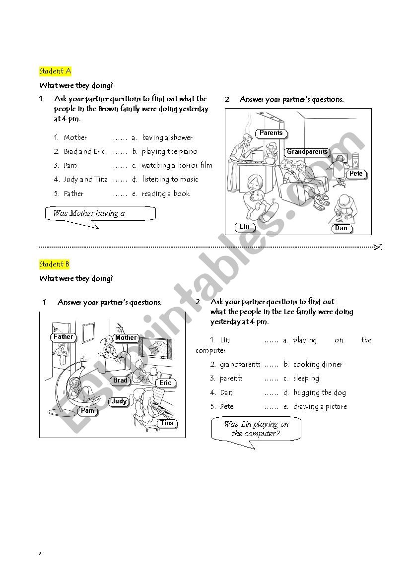 Describing situations worksheet