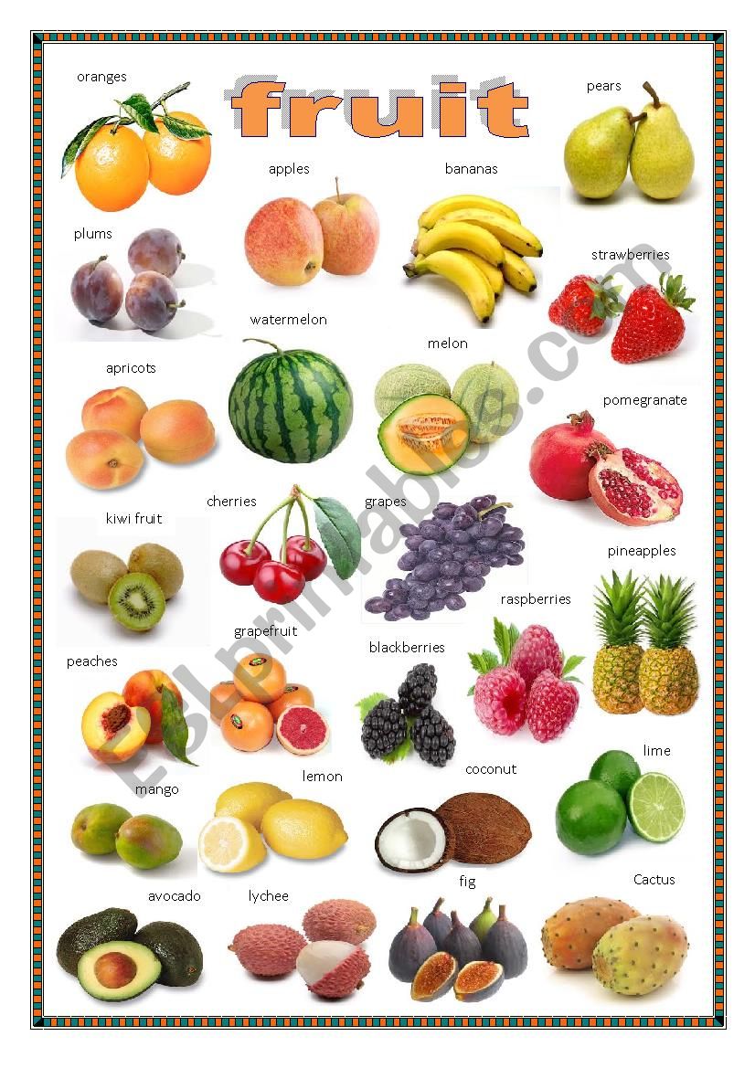 Fruit worksheet