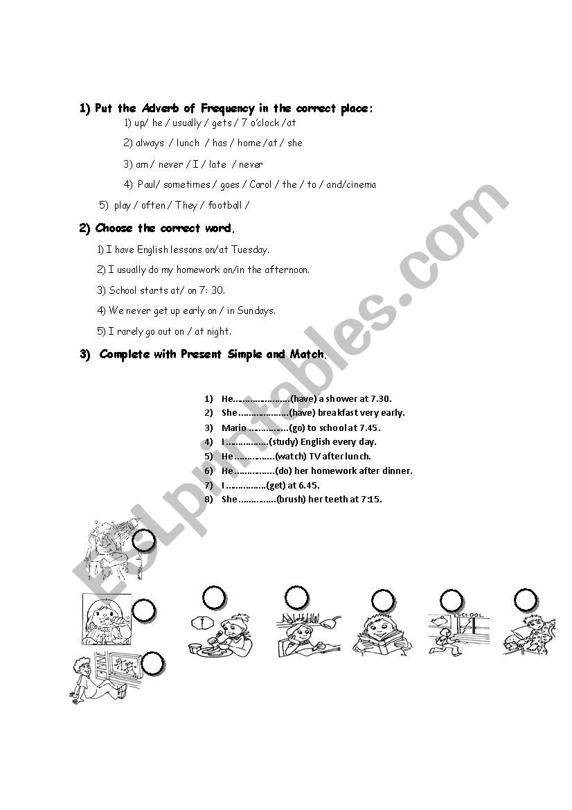 Daily Routines Present Simple Tense and Adverbs of Frequency