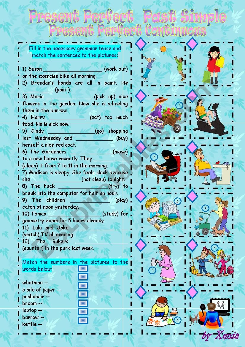 Present Perfect, Present Perfect Continuous, Past Simple Present Perfect, Present Perfect Continuous, Past Simple