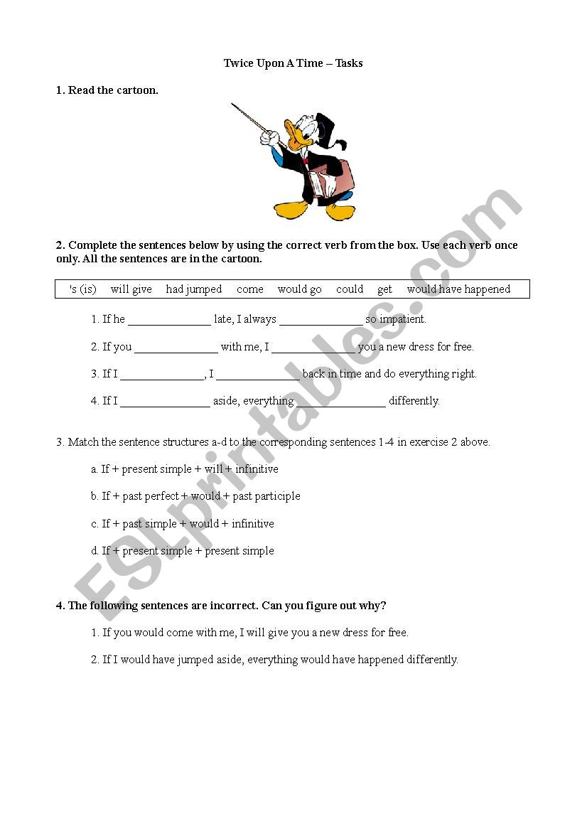 Conditionals - Comic Strip (Donald Duck) - Exercises