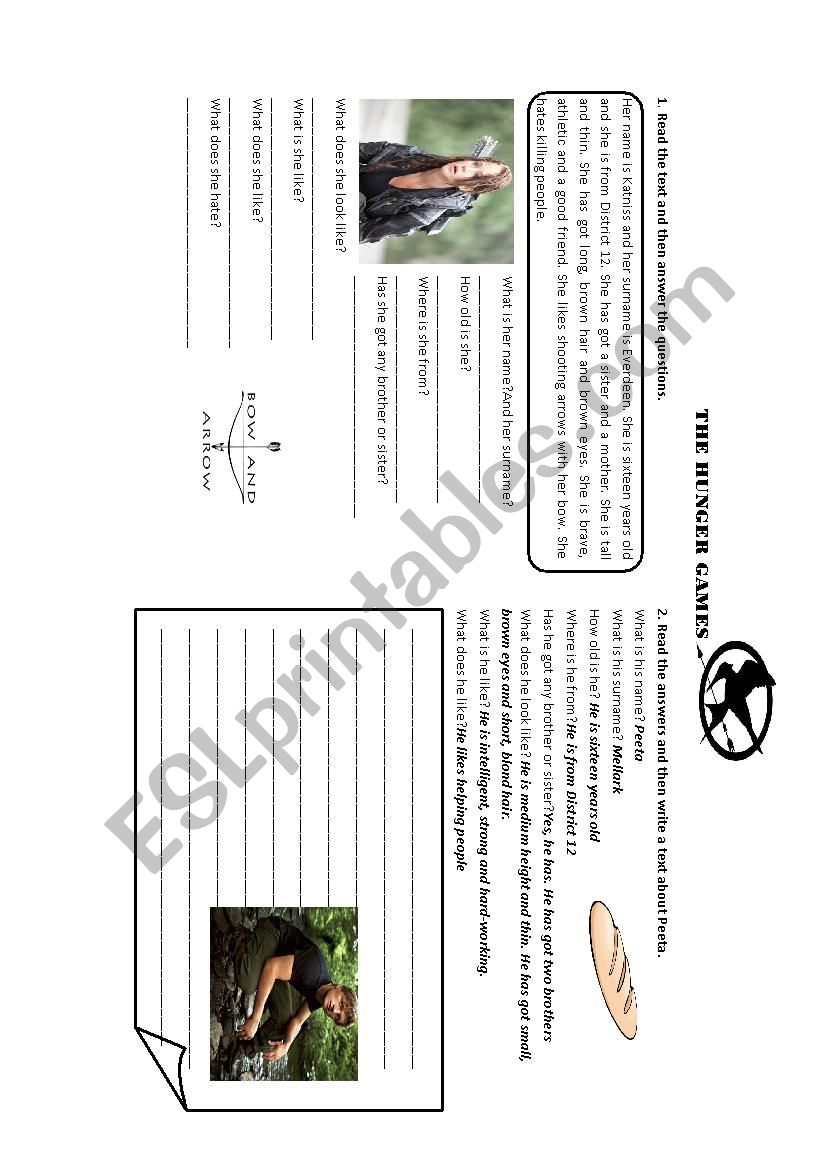 The Hunger Games worksheet