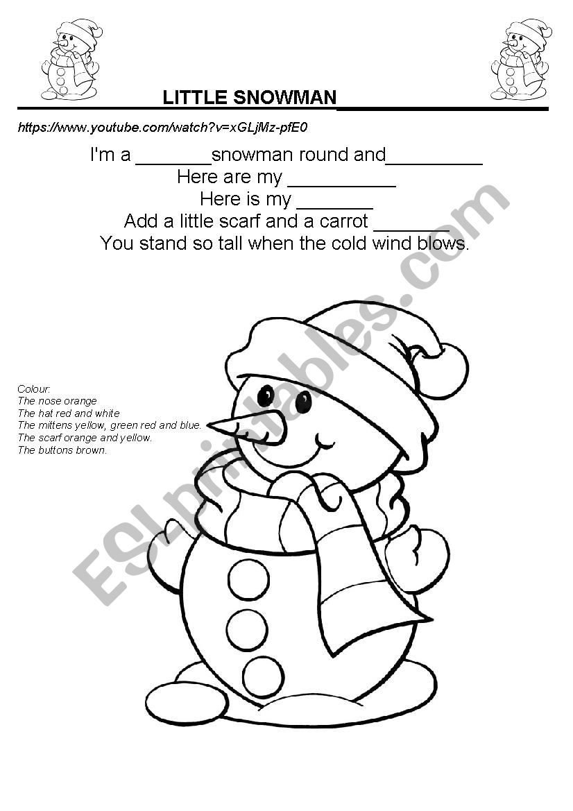 little snowman worksheet