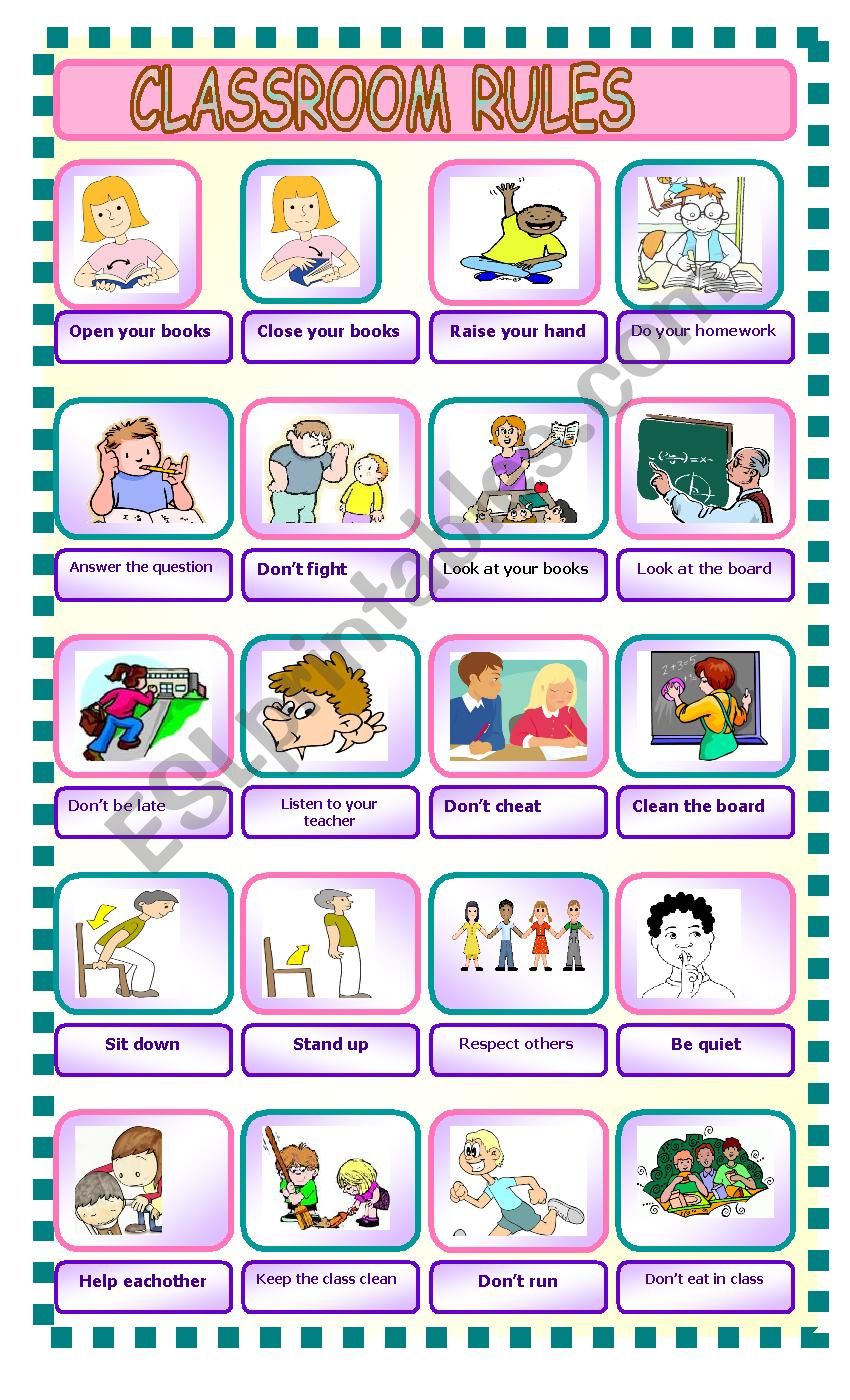 CLASSROOM RULES worksheet