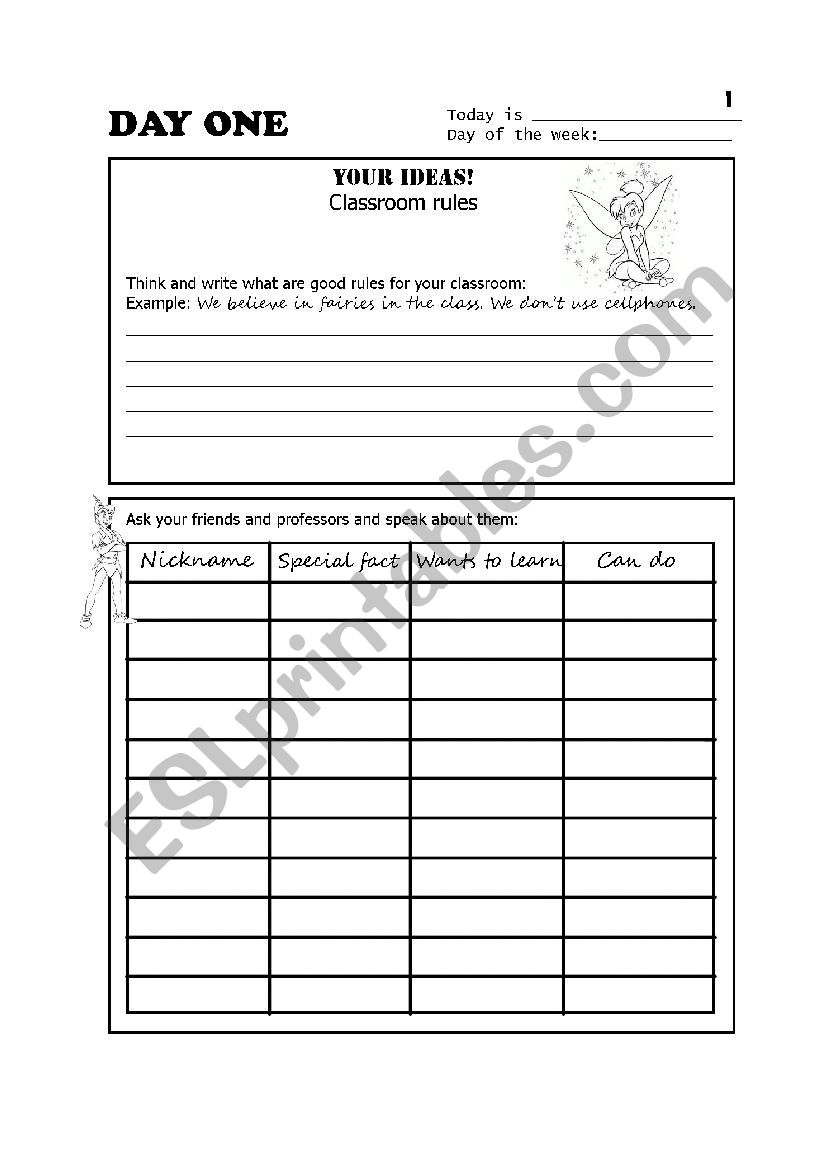 Peter Pan Themed Week Series - Day 1 Classroom Rules and Icebreaker