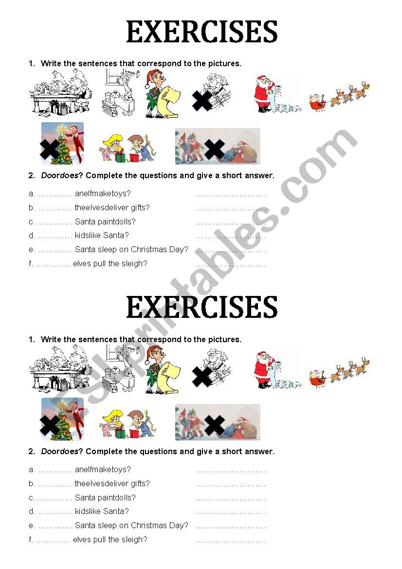 Christmas present simple worksheet