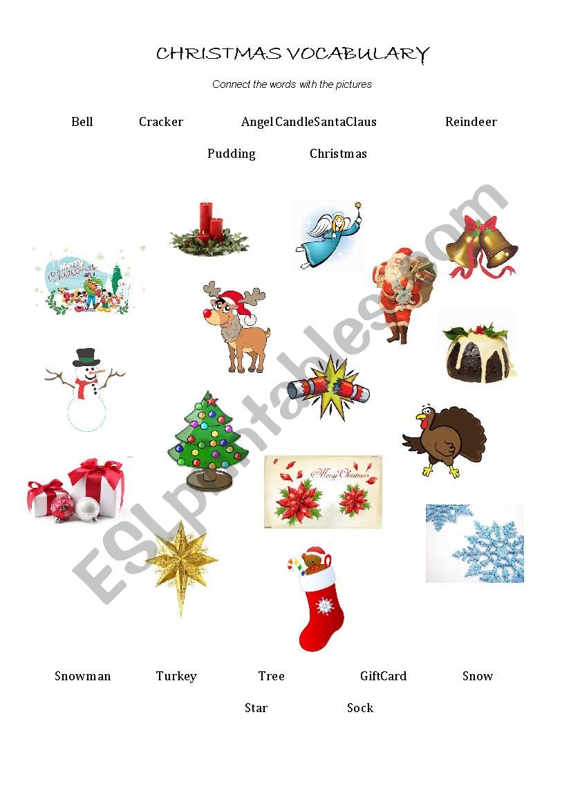 Christmas Vocabulary worksheet