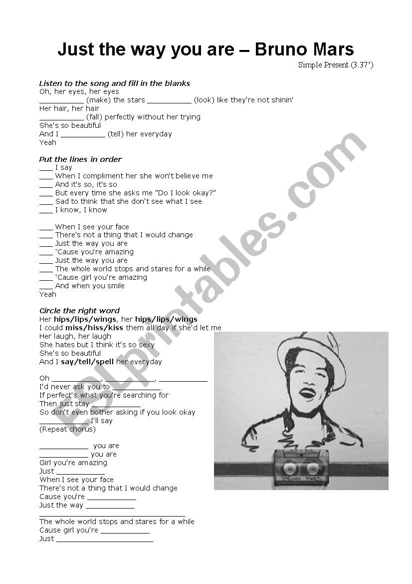 Just the Way you Are - Song Activity