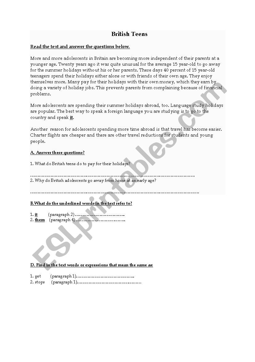 Reading (British culture worksheet