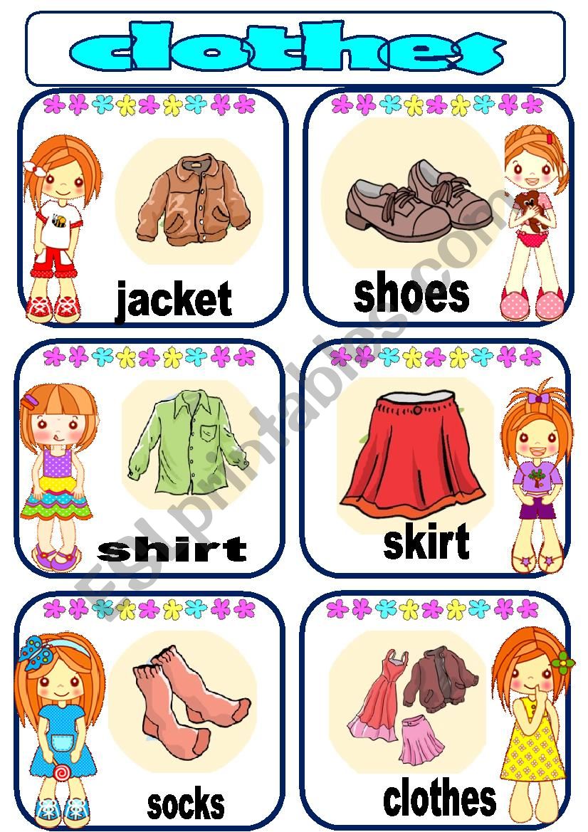 clothes - first part worksheet