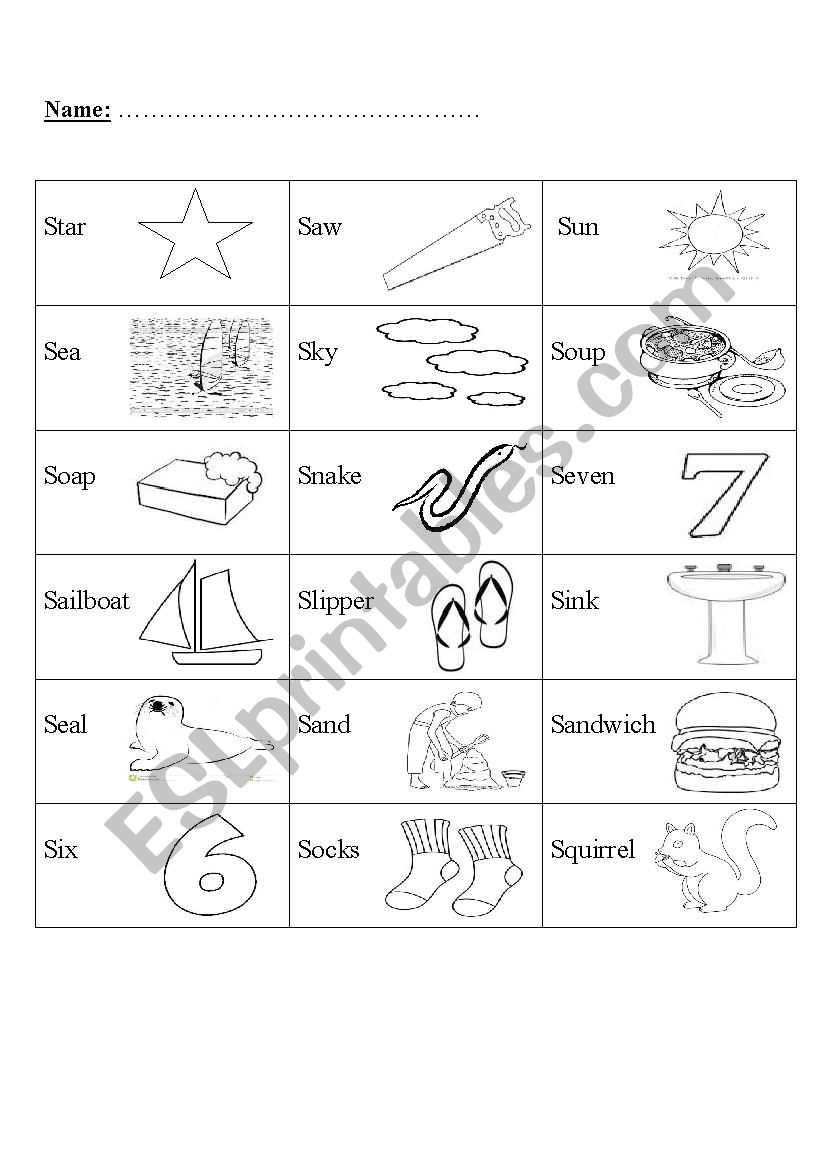 phonics letter s worksheet