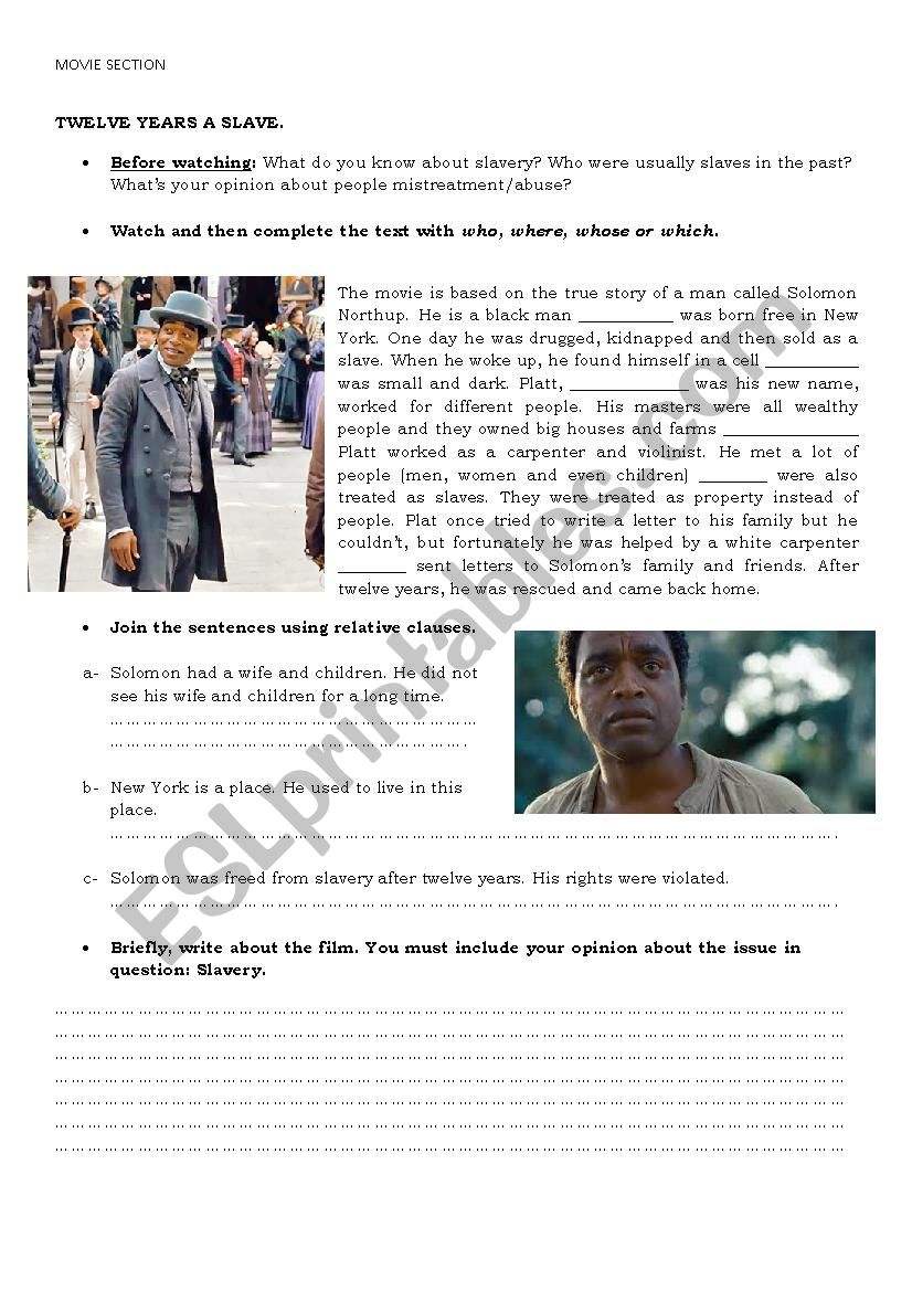 Movie Section to work with Relative Clauses