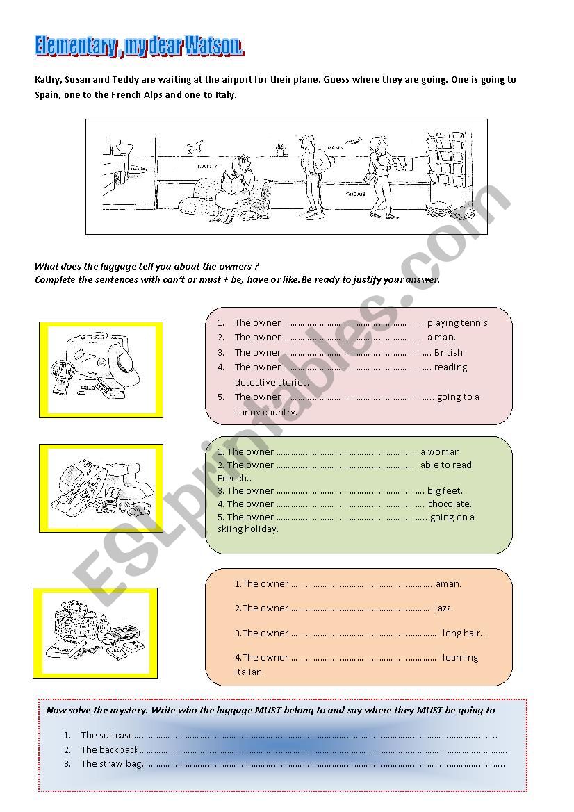 elementary my dear Watson worksheet