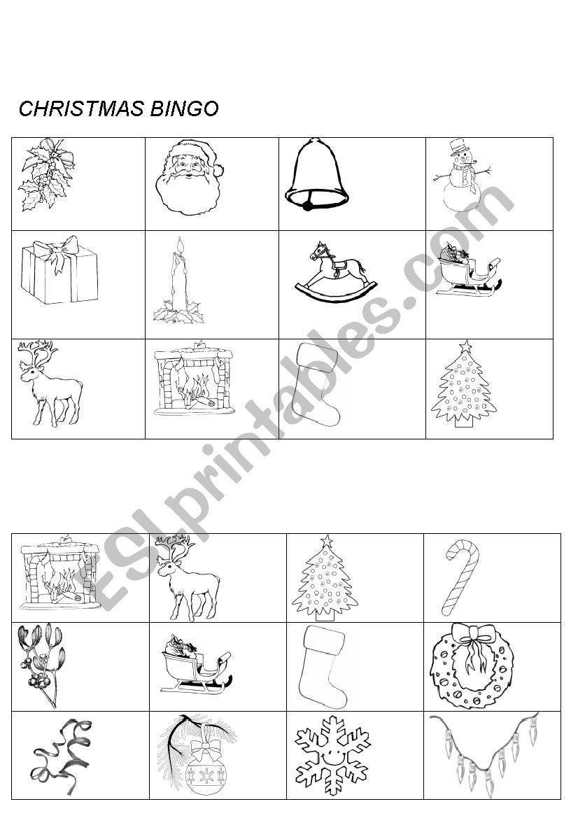 CHRISTMAS BINGO worksheet