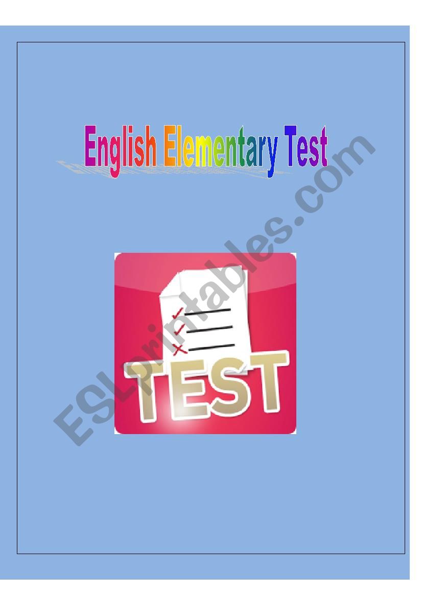 English Elementary Test worksheet