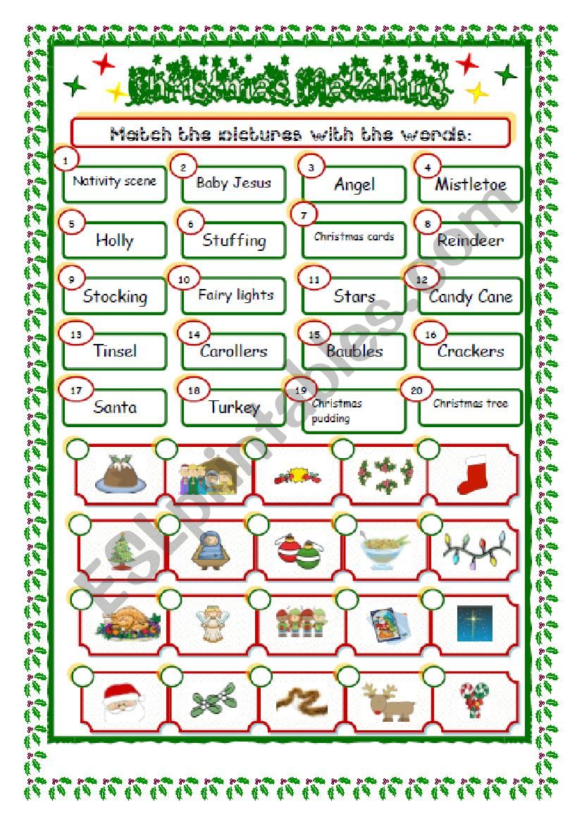 *** Christmas Vocabulary*** worksheet