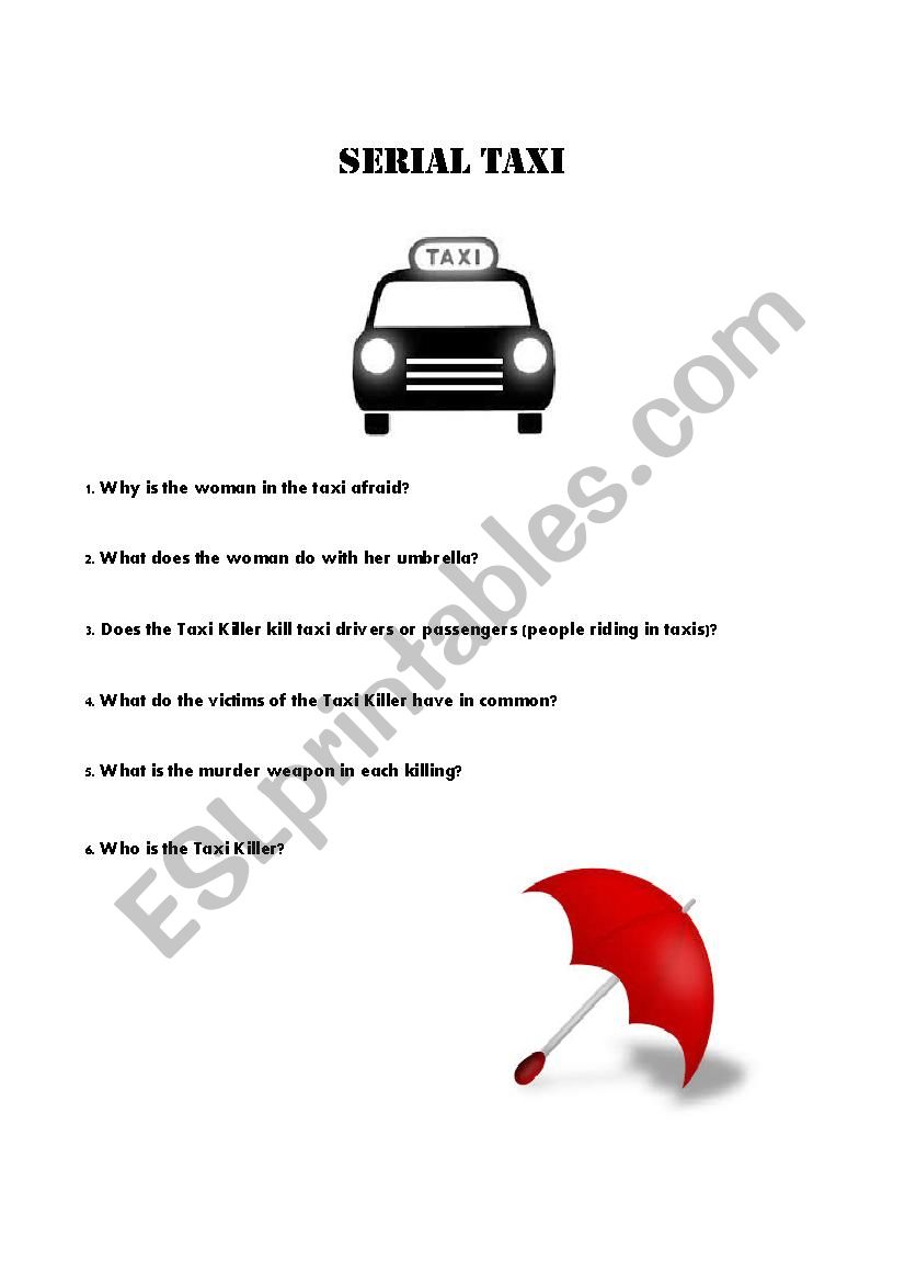 Serial Taxi Worksheet worksheet