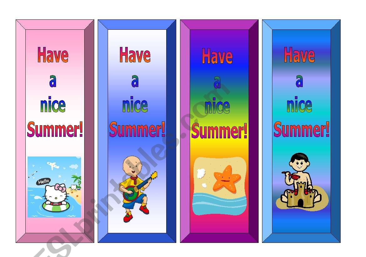 Bookmarks - Have a nice Summer!