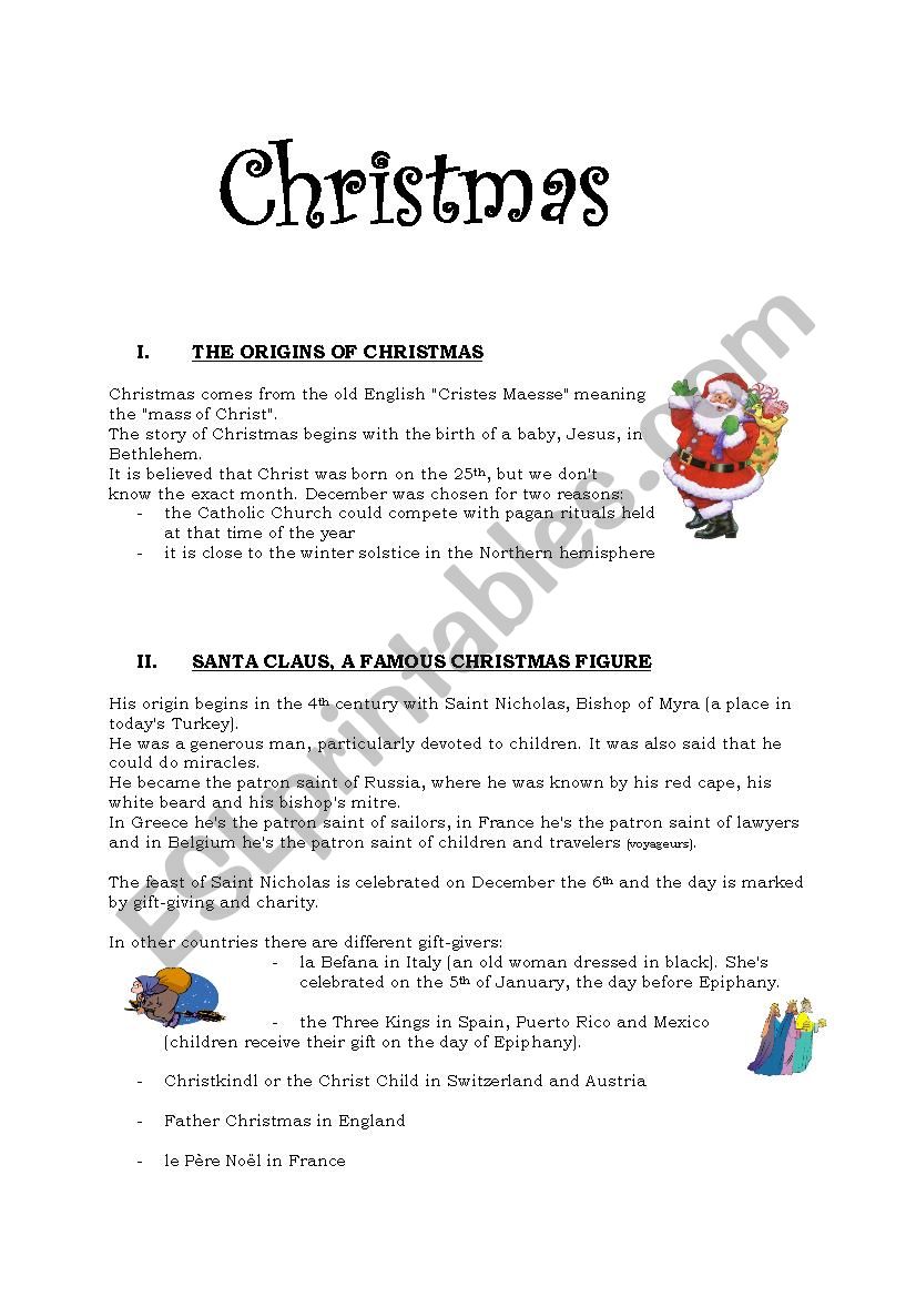 Christmas worksheet