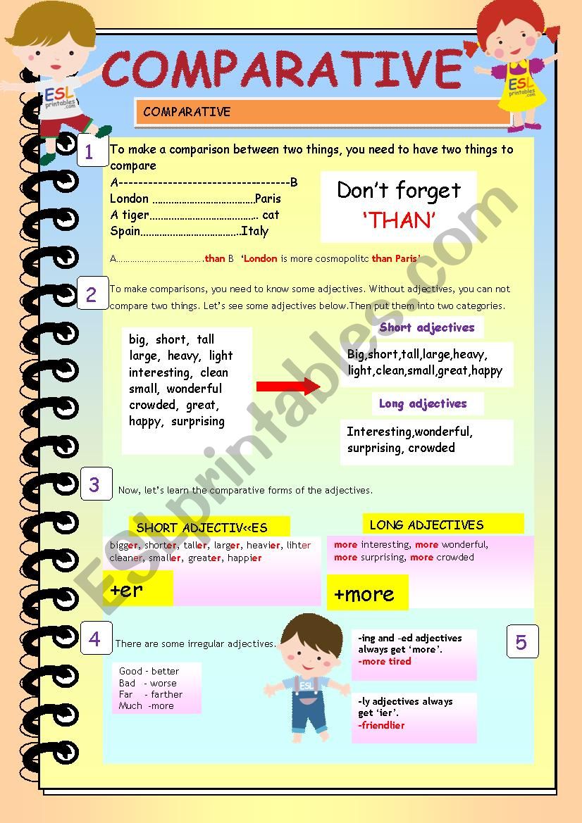 COMPARATIVES worksheet
