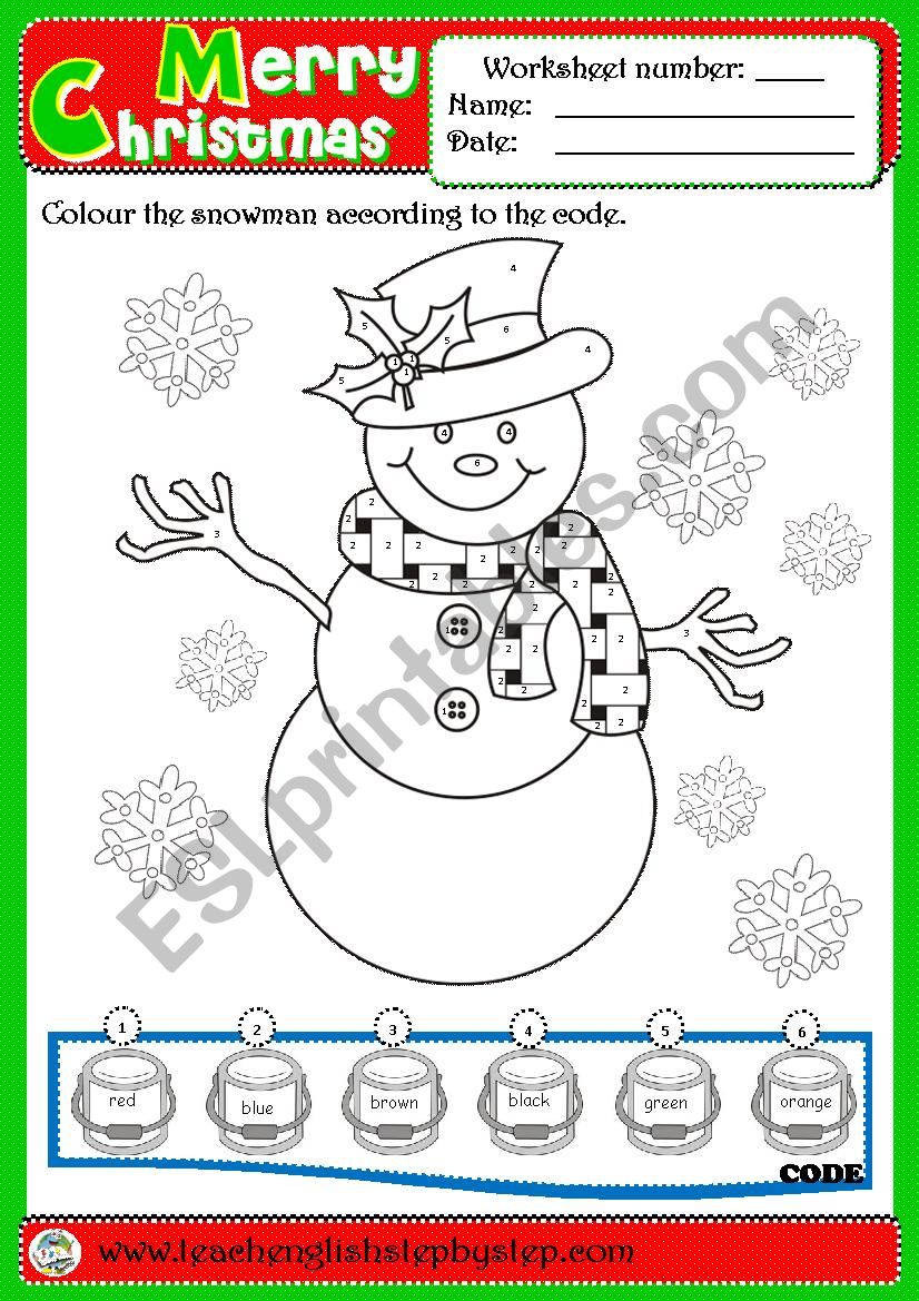 Christmas Colouring Worksheet worksheet