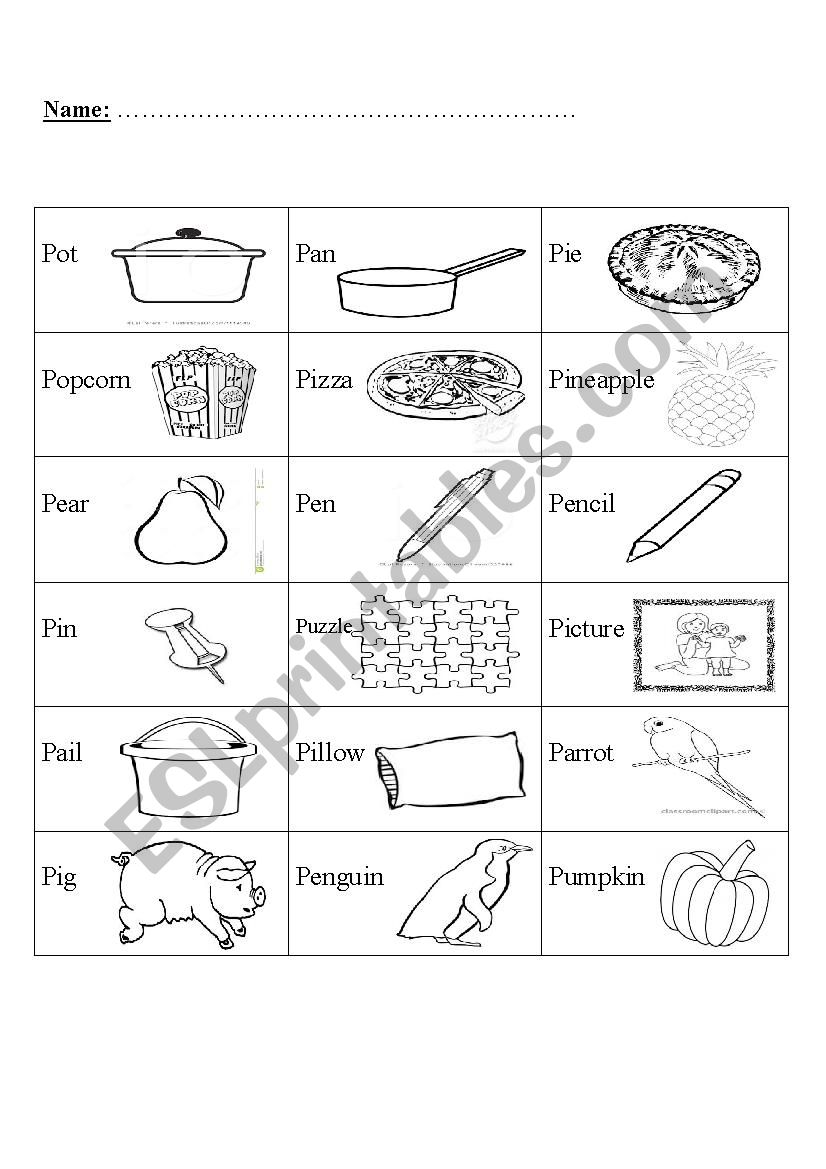 Phonics letter P worksheet