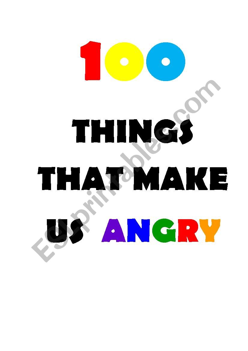 100 thing that makes us worksheet