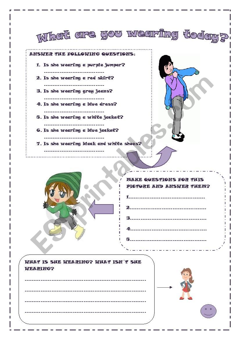 what are you wearing today 2? worksheet