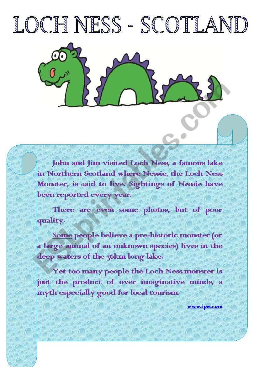 Loch Ness - Scotland worksheet