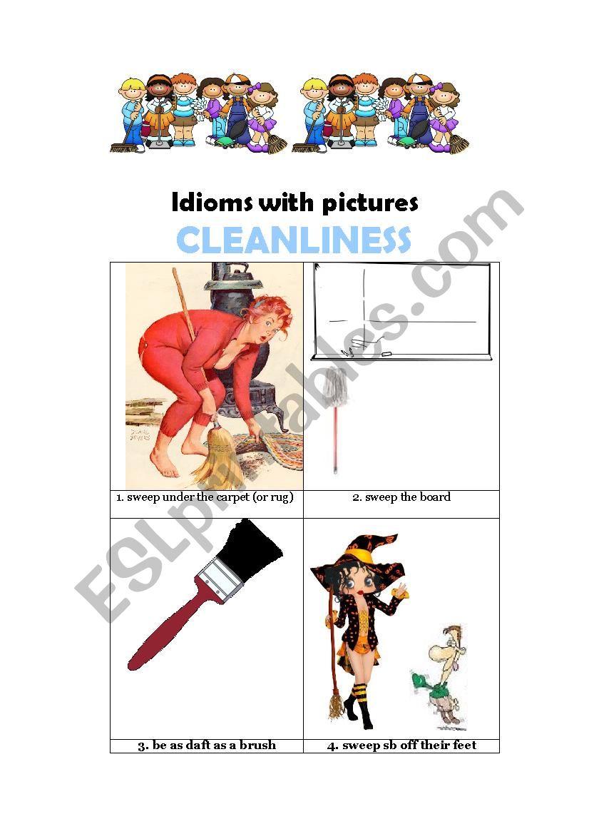 Idioms with pictures: CLEANLINESS