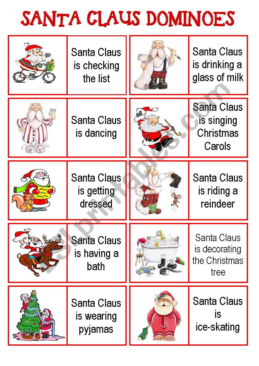 SANTA CLAUS DOMINOES worksheet