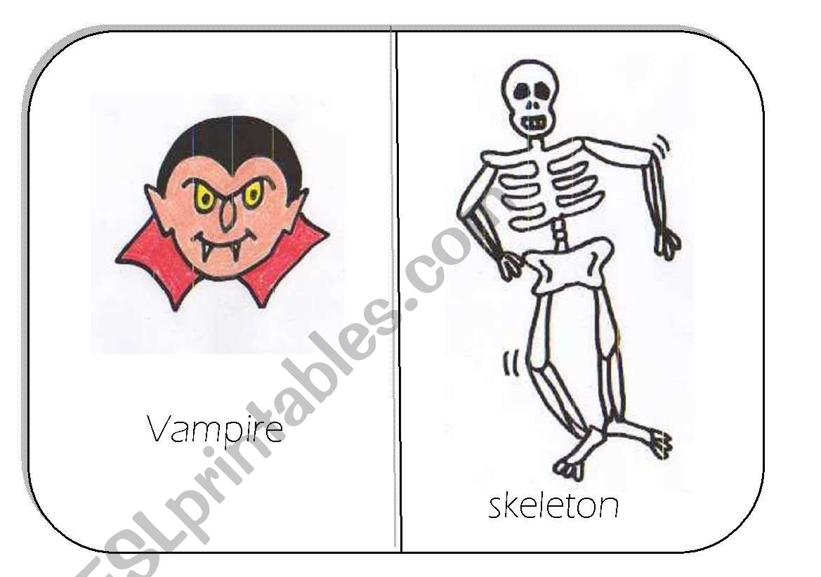 Haloween flashcards for young learners (sheet 4)