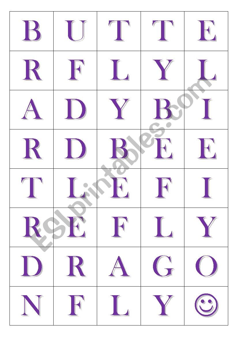 Insects - word anagrams worksheet