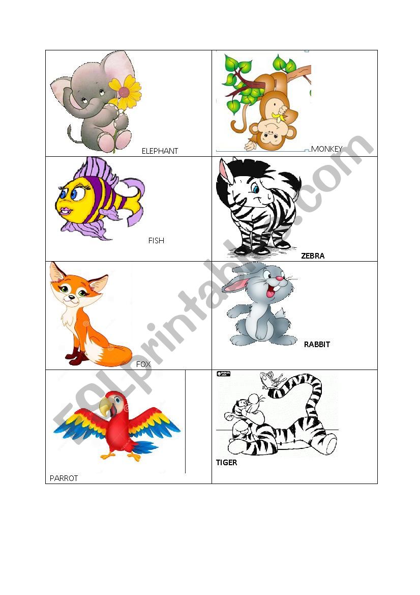 ANIMALS PICTURES  worksheet