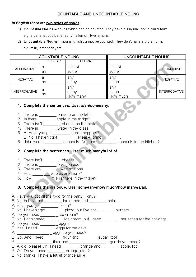 Quantifiers worksheet