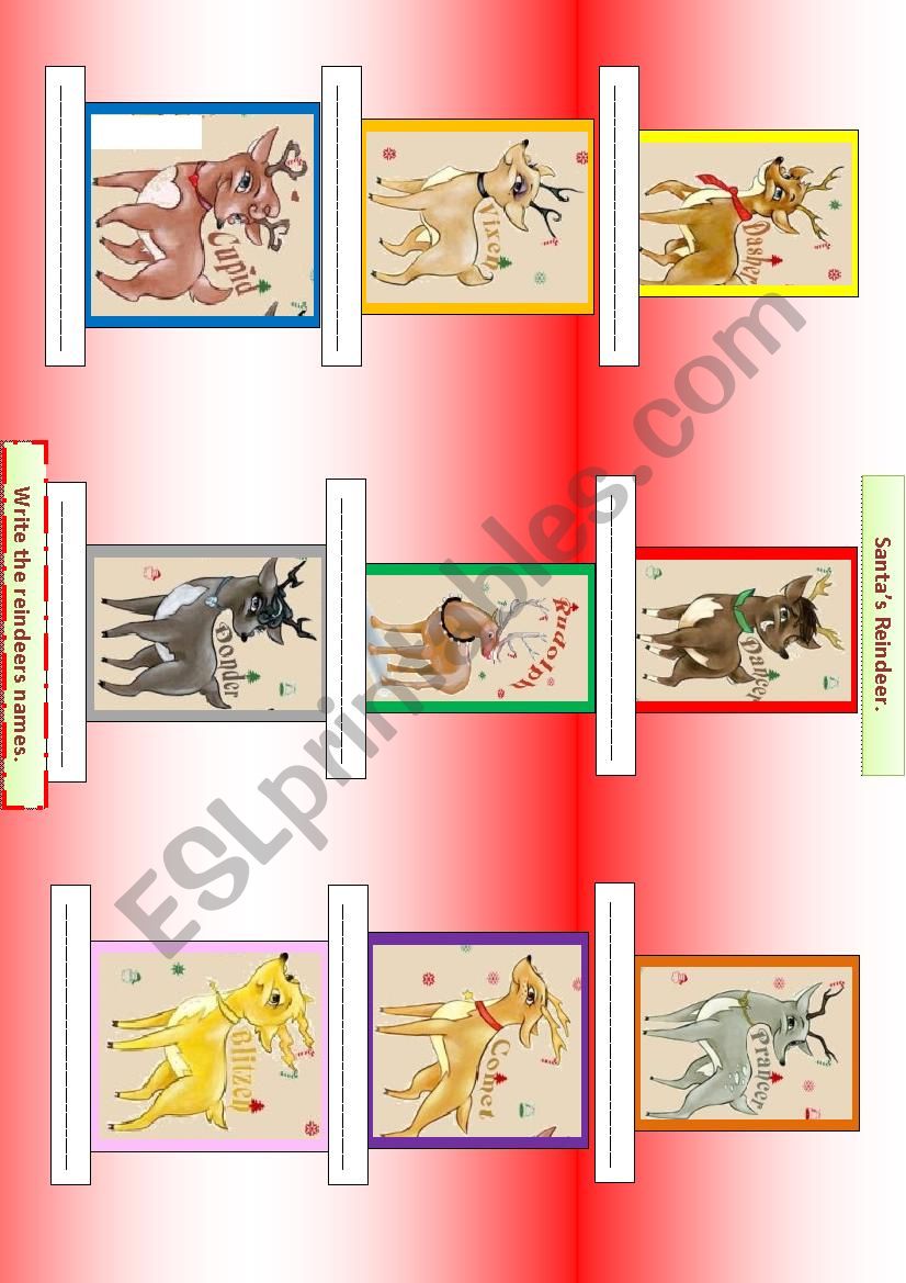 Santas Reindeer. worksheet
