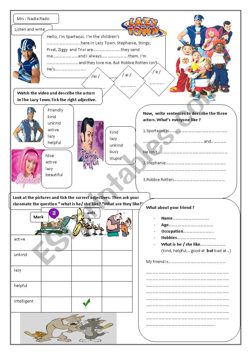 description worksheet