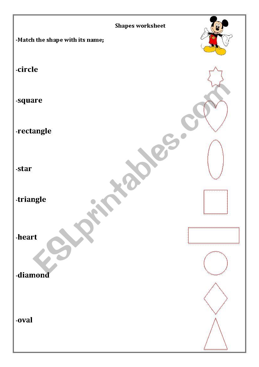 shapes worksheet worksheet