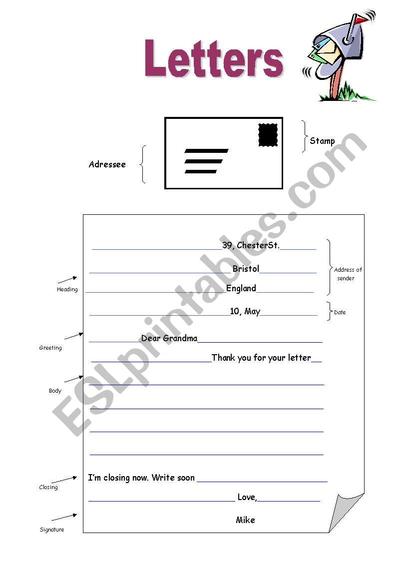 Letters worksheet