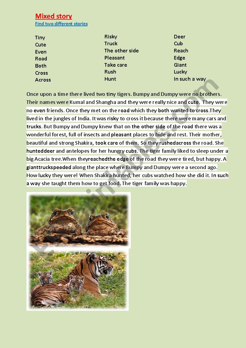 Mixed Story worksheet