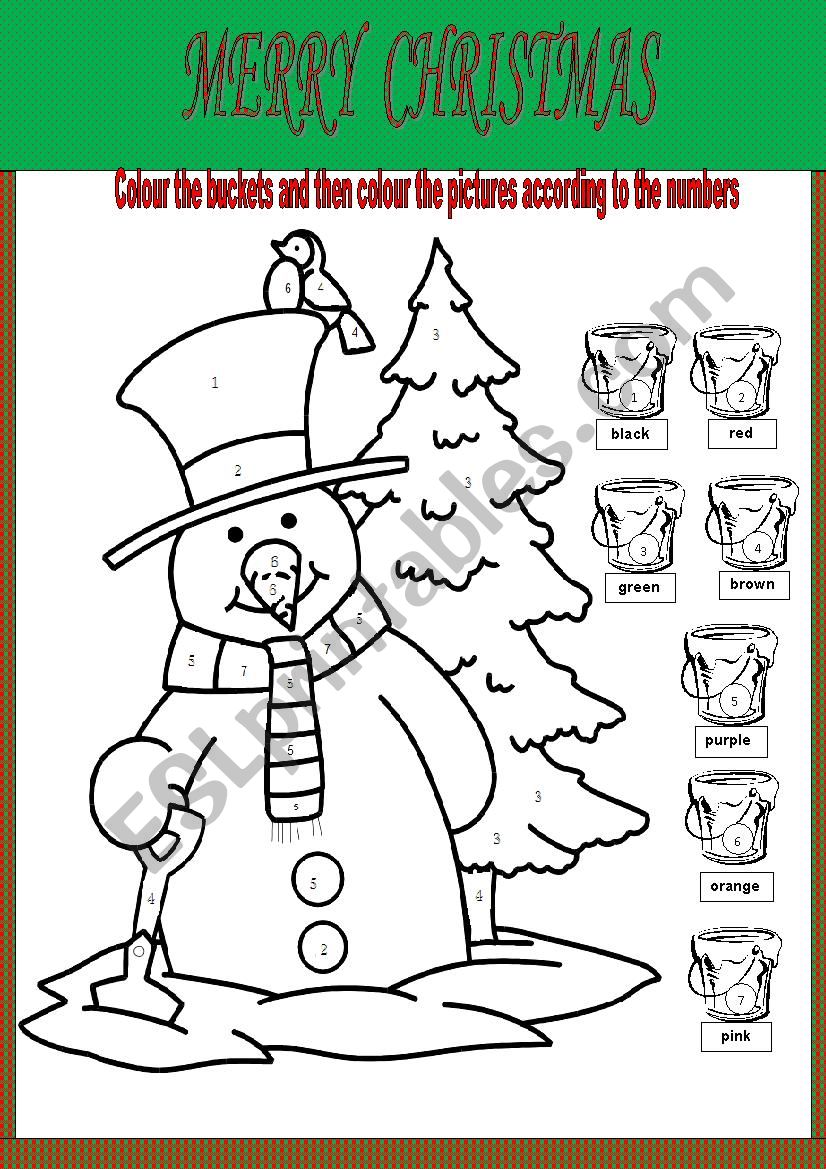 Merry Christmas colouring worksheet