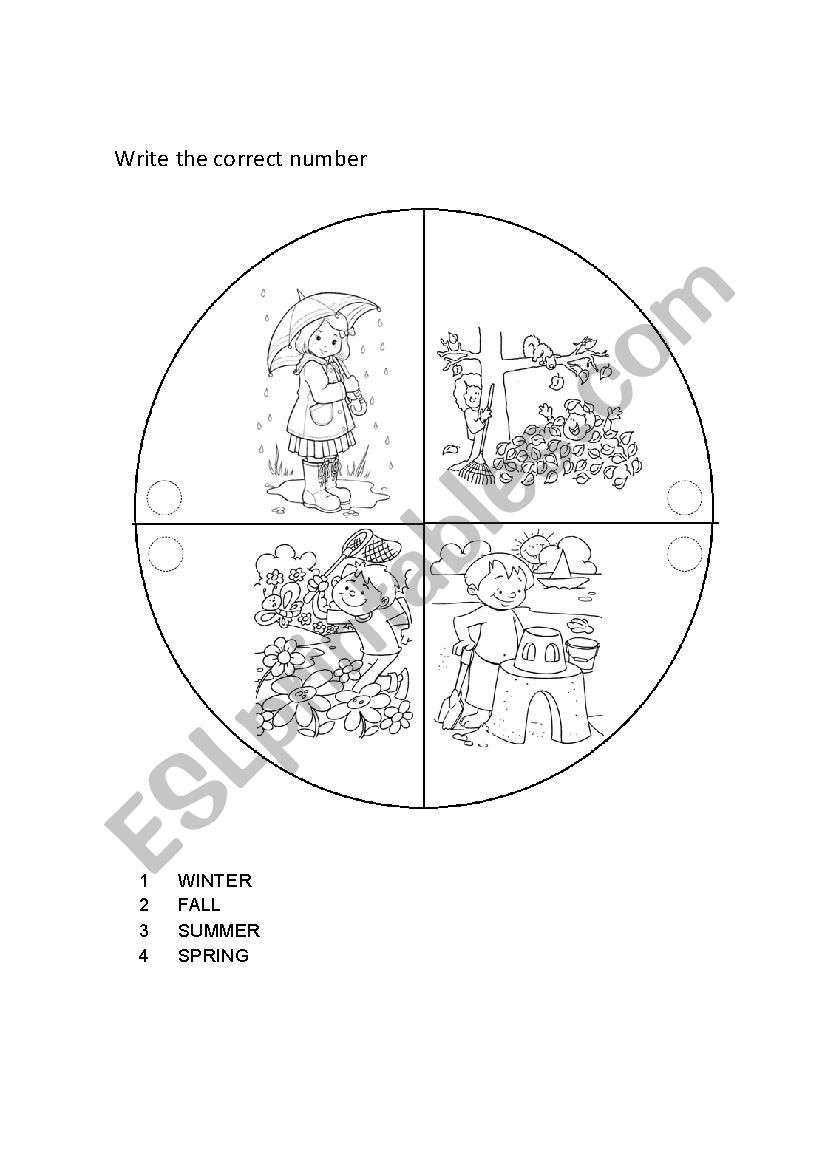 seasons worksheet