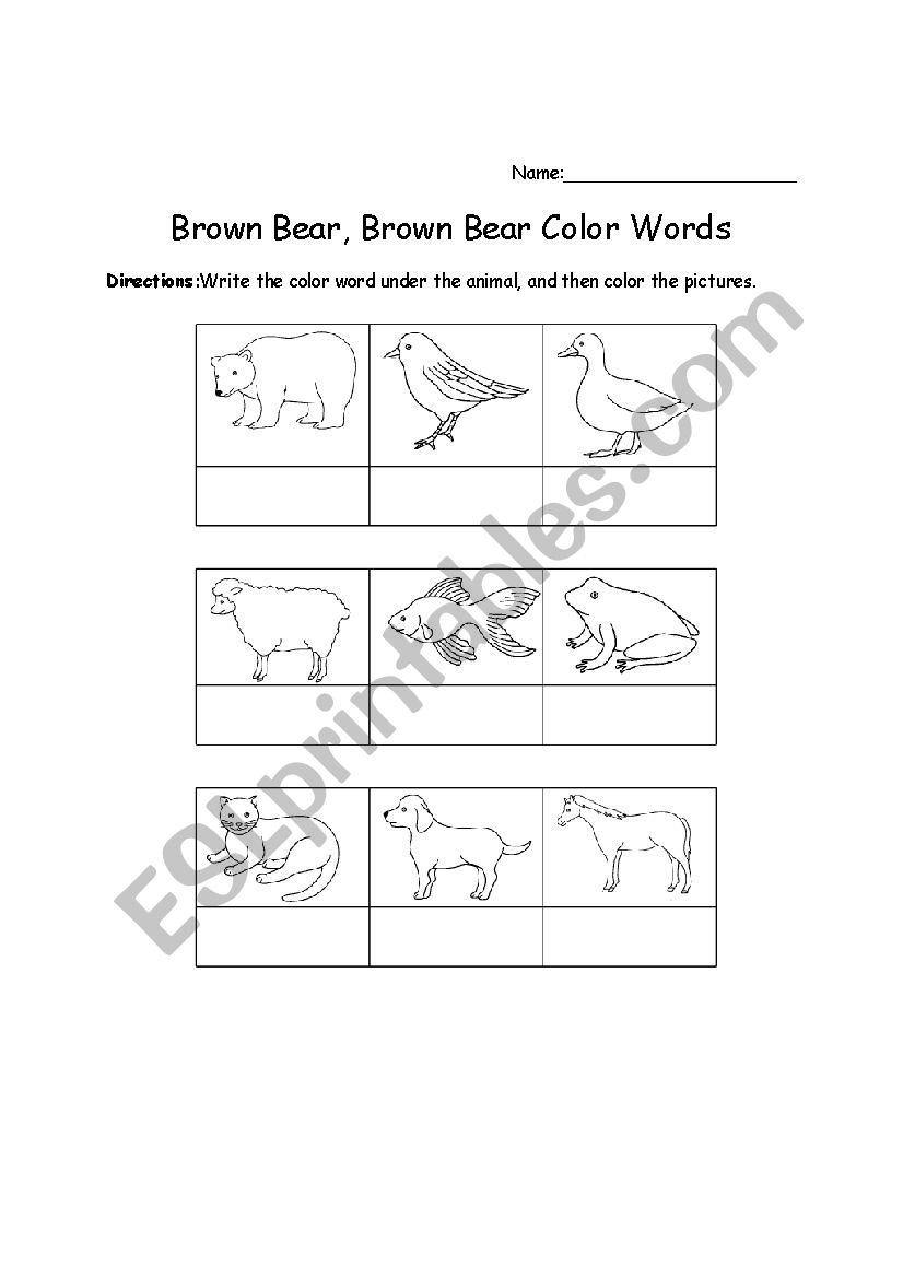 brown bear worksheet