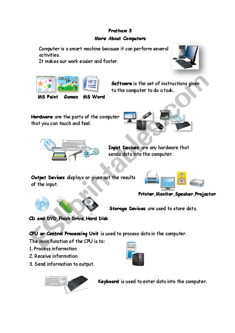 ๊Unique of computer worksheet