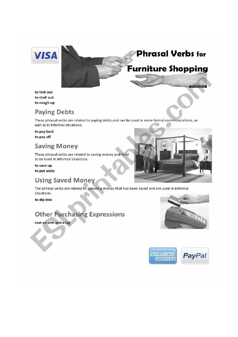 Shopping-Phrasal Verbs worksheet