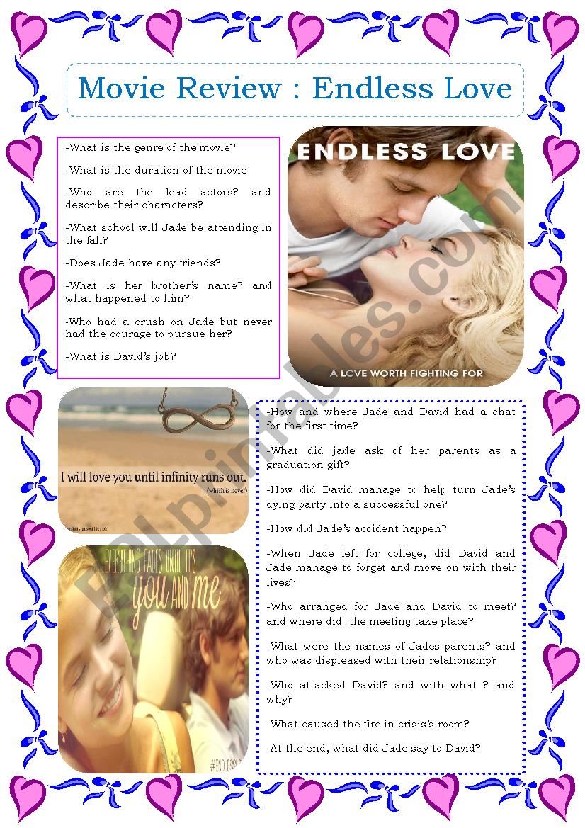 Endless Love worksheet