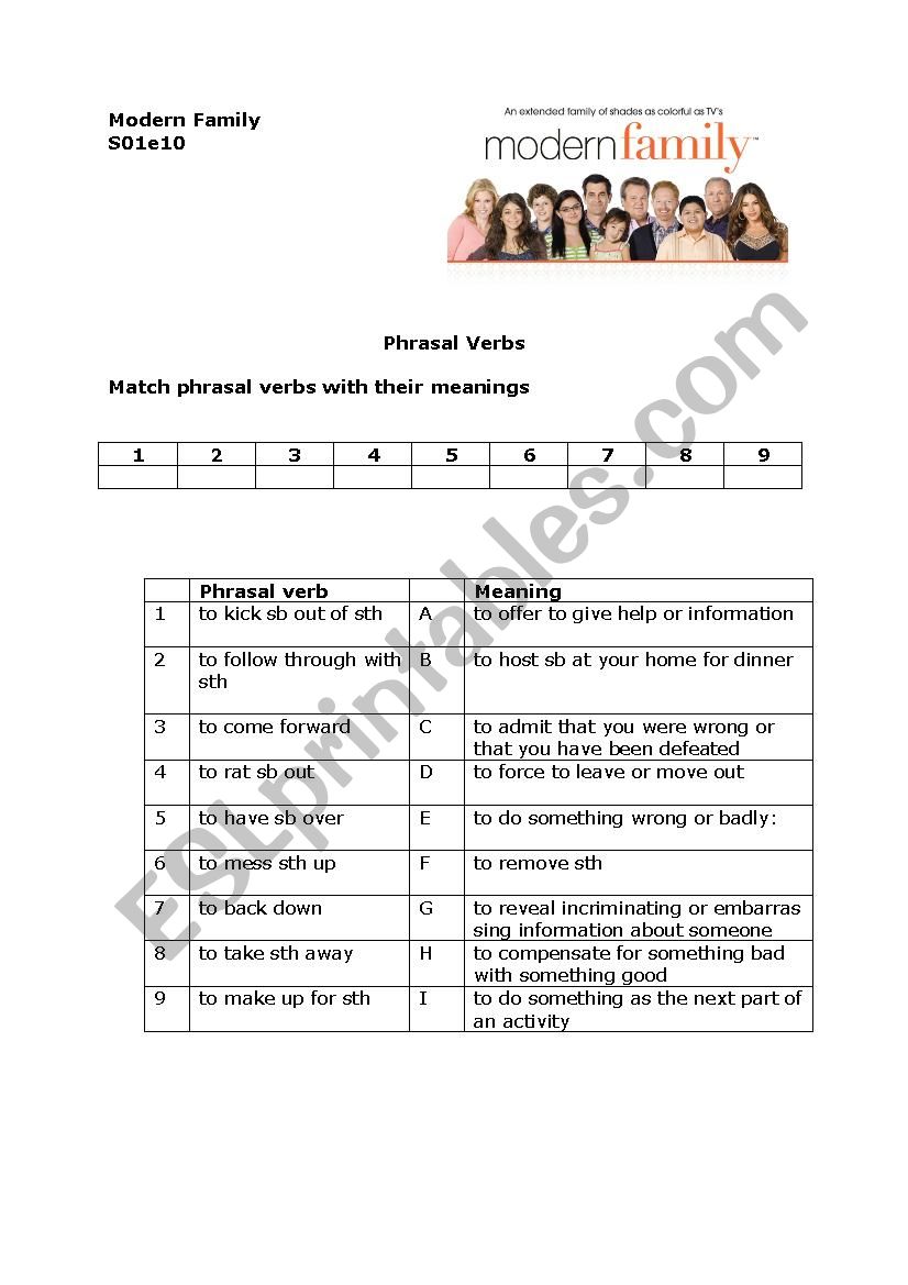 Download Modern Family Christmas Episode Phrasal Verbs Practice Esl Worksheet By Mal1206 SVG Cut Files