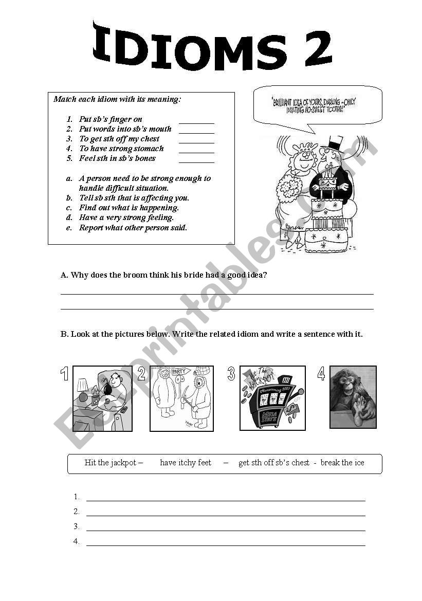 Idioms 2 worksheet