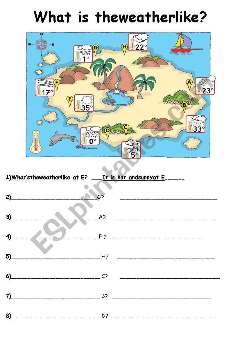 WHATS THE WEATHER LIKE? worksheet